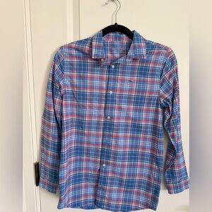 Vineyard Vines Blue and Red Plaid Button Down Shirt